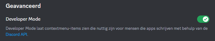 Screenshot developer mode Discord