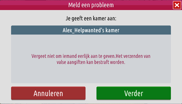 kamer aangeven