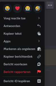 Screenshot Discord reageren op bericht