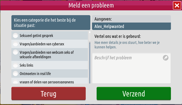 Meld soort probleem